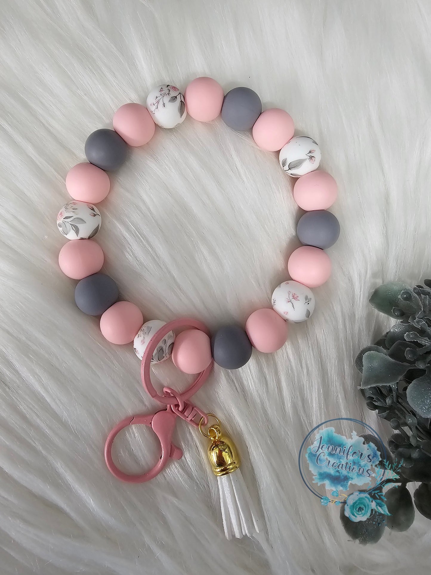 pink and gray floral