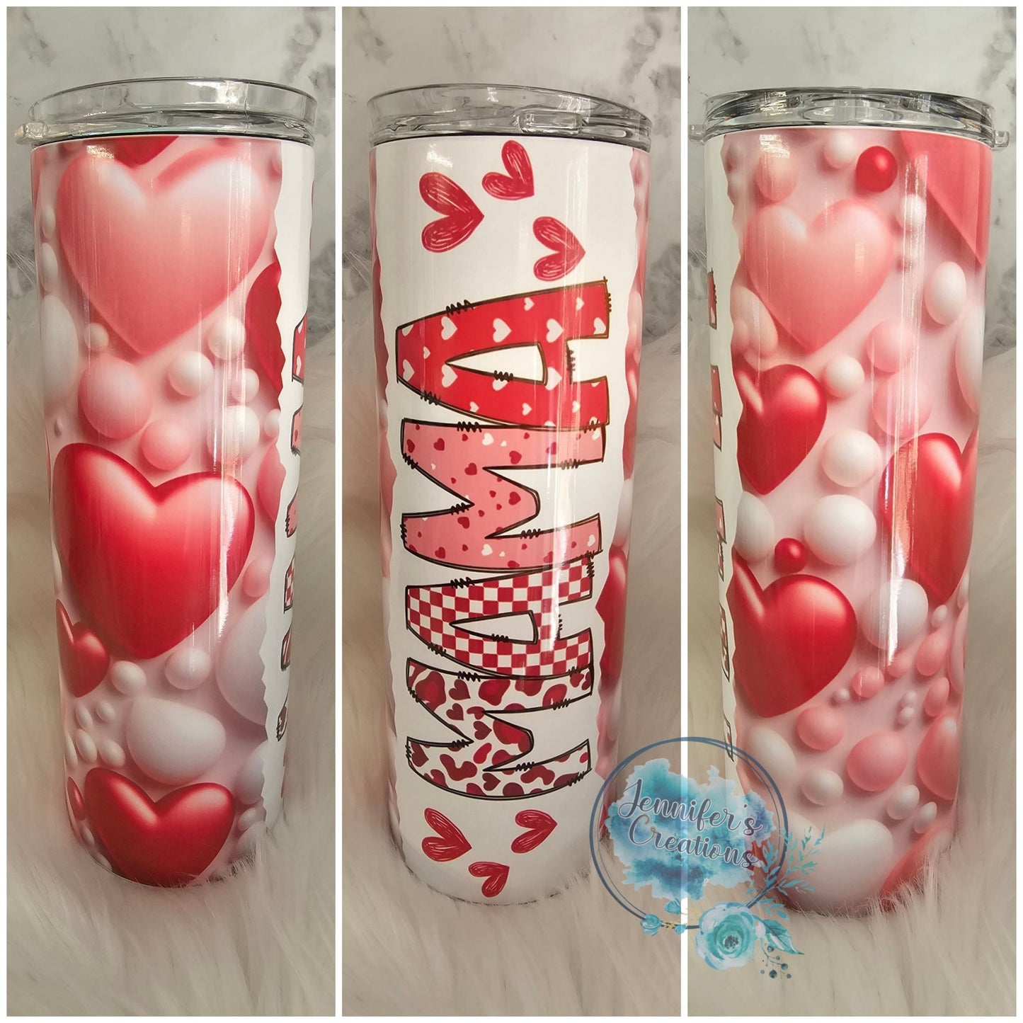 Mama with 3d hearts