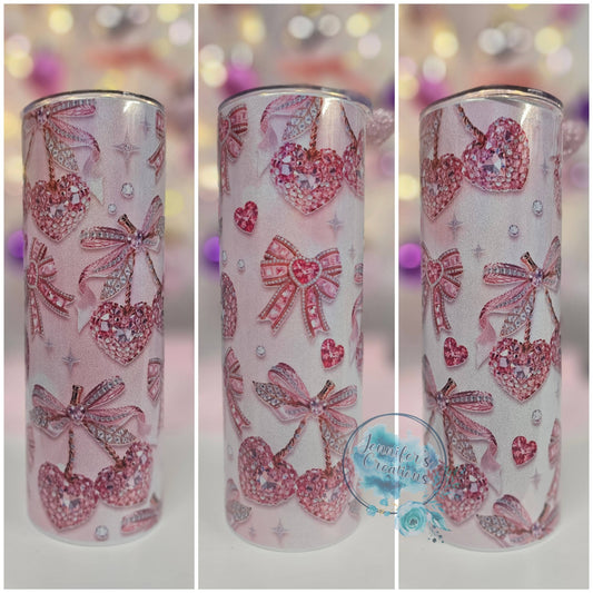 Shimmer rhinestone cherry and bows