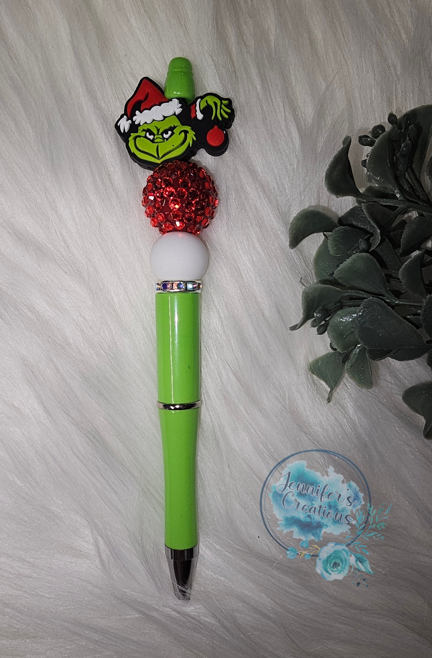 Grinch with santa hat