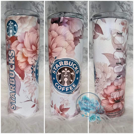 Floral starbucks coffee