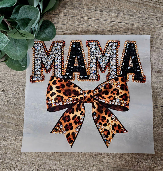 Rinestone mama with lepred bow
