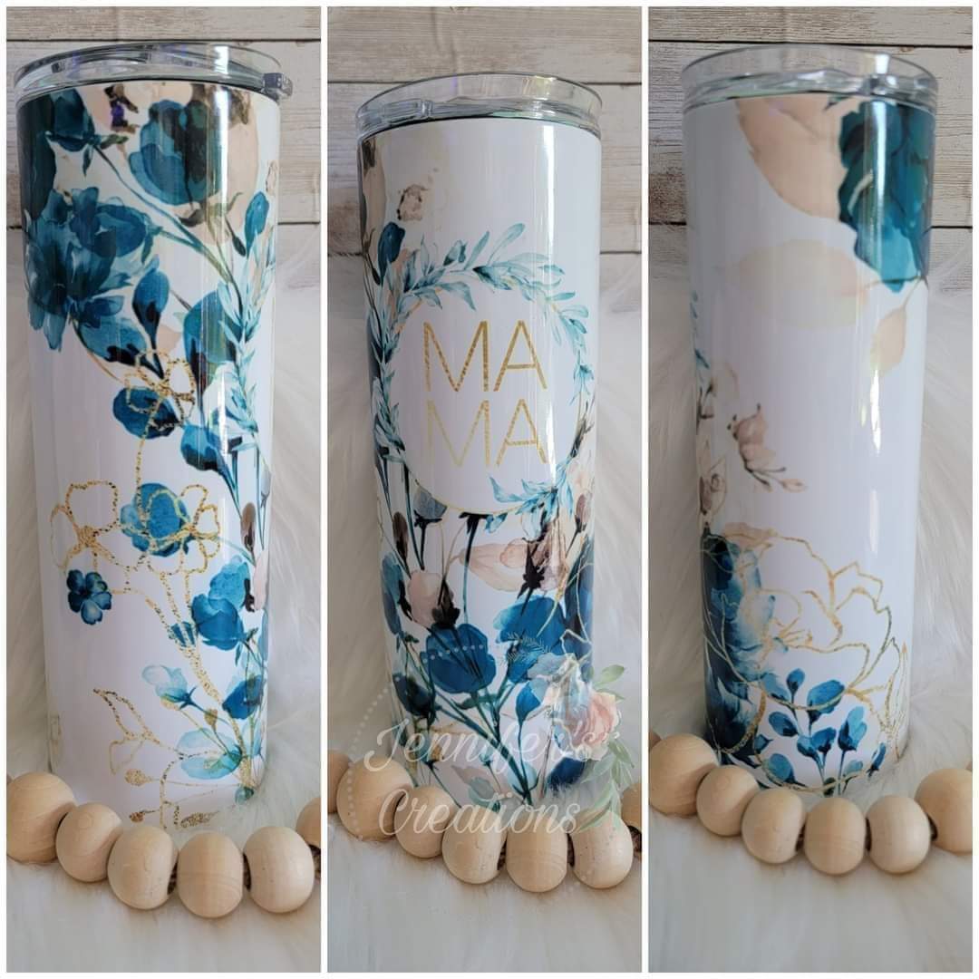 Mama teal floral.